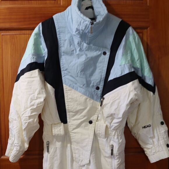 Head Sportswear Vintage Ski Suit Snowsuit 1980s Doleman Sleeve White & Blue Smal - Picture 2 of 16